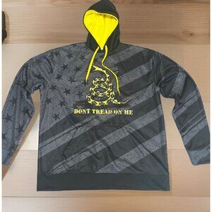 "DON'T TREAD ON ME!" PATRIOTIC HOODIE MEN'S 2XL PULLOVER BLACK & YELLOW American